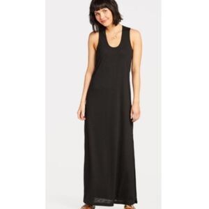 Anama Evereve Twisted Back Side Slits Maxi Black‎ Dress Size L NEW Beachy